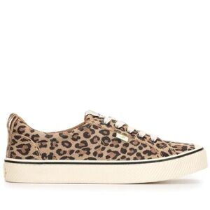 Cariuma OCA LOW-TOP LEOPARD PRINT SUEDE SNEAKERS IN‎ BROWN, women’s size 10